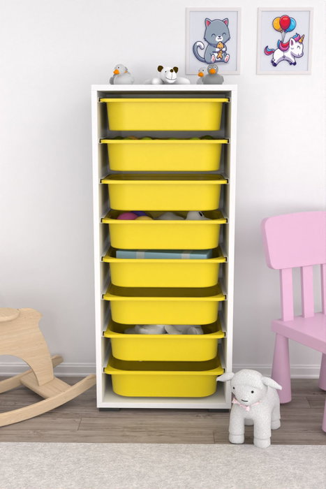 Hanah Home Armario Multiusos Blanco y Amarillo Hanah Home Armario Multiusos Blanco y Amarillo